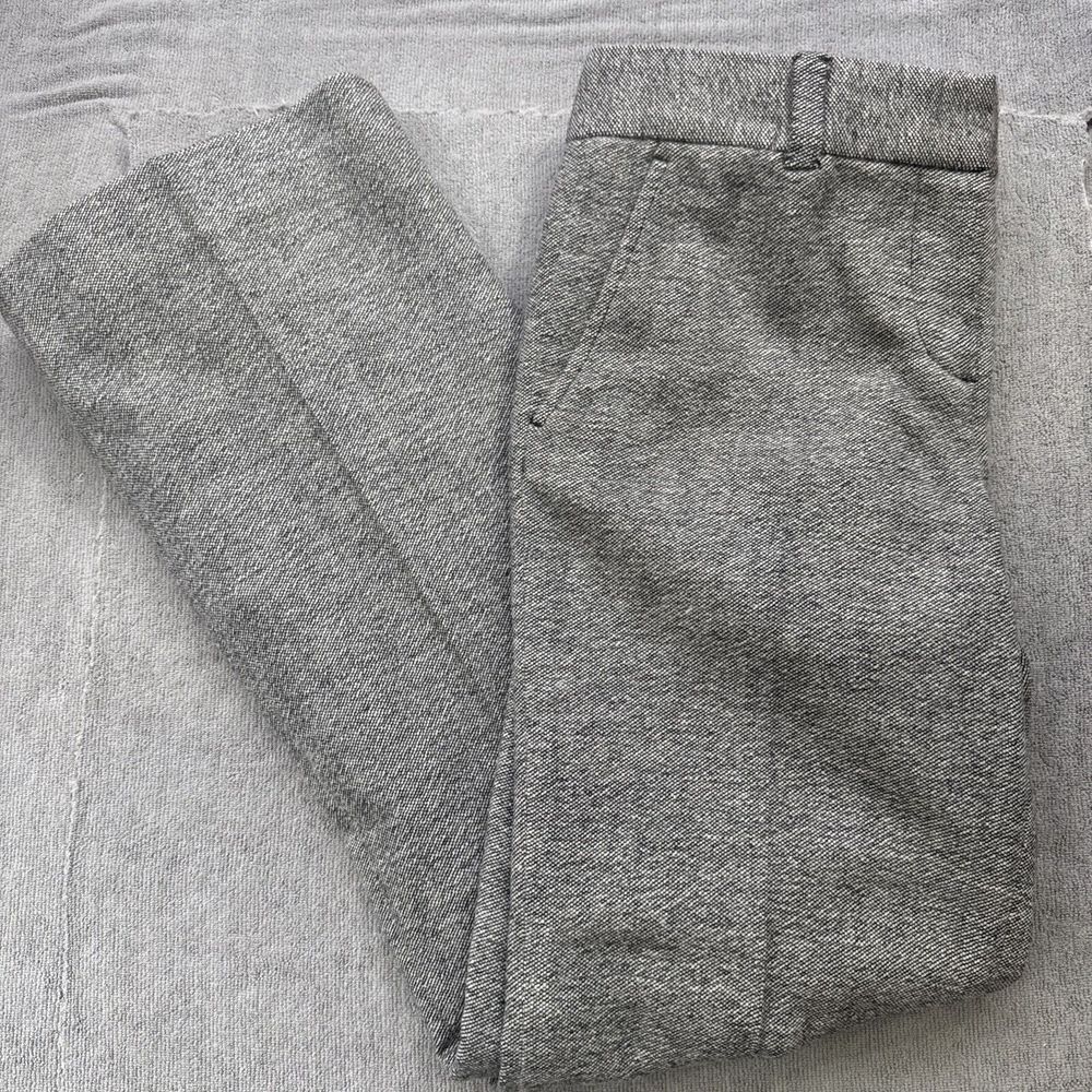 Tory Burch Pant Womens 2 Gray Herringbone Wool Blend Ankle Kane Trousers Classic